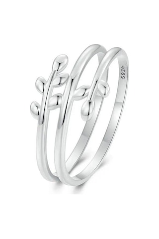 Bamoer 925 Ayar Gümüş Çok Katmanlı Yaprak Yüzük Şanslı Yapraklar Bildirim Yüzüğü Kadınlar İçin Söz Yüzüğü Moda Takı 7