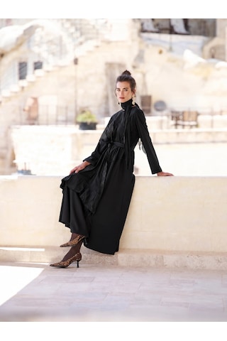 Misswhence Patchwork Elbise 40825 Siyah