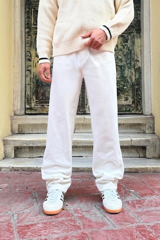 Flaw Basic Regular Gabardin Pantolon Beyaz Beyaz