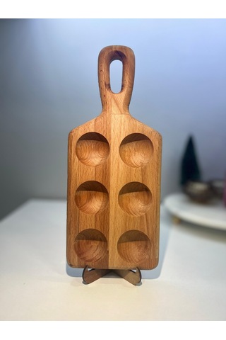 Hbs Art Design Ahşap 6 Lı Yumurtalık Saplı %100 Kayın Ağacı Açık Renk