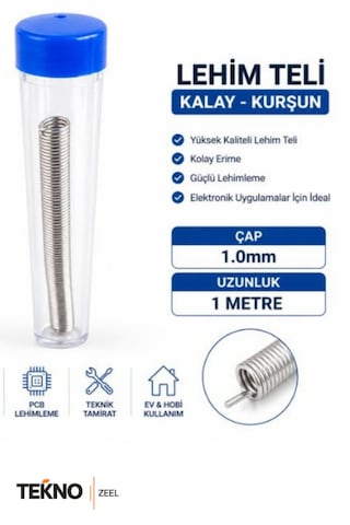 Teknozeel Tüp Lehim Teli 60 Kalay 40 Kurşun Oranı 1.00 Mm Tüp Lehim 15 Gram