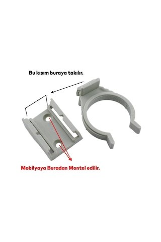 6 Adet Mobilya Baza Ayakkabılık Dolap Mutfak Tezgah Gardrop Ayağı Ayakları Bacak Tutucu Toka Klips Gri