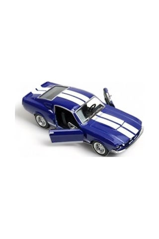 1967 Ford Shelby Gt-500 Model Araba 1,36 Ölçek Lisanslı Çek Bırak Araba Kapı Aç Kapa Mavi