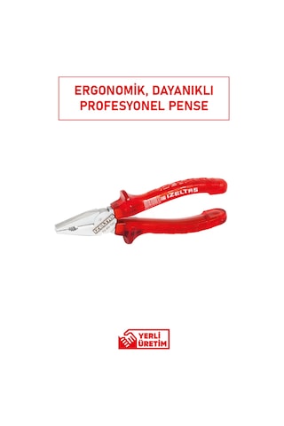 180 Mm Kombine Pense Krom Vanadyum Çelik Gövde Ve Kraft Seri Ergonomik Sap Tasarımı