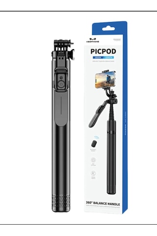 Keephone Kp-la05 Picpod 360 Derece Ayarlanabilir 202cm Bt Selfie Çubuğu - Siyah 1