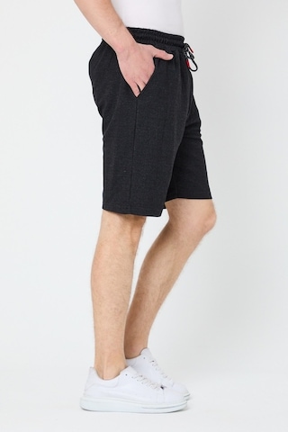MMetalic Erkek Siyah Regular Fit Şort & Bermuda