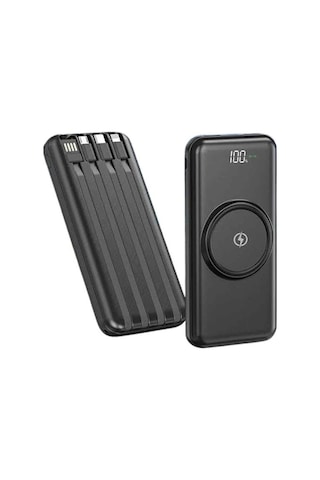 Kablosuz Çoklu Şarj Girişli 10.000 Mah Kablolu Powerbank Taşınabilir Belirtilmemiş 48303186