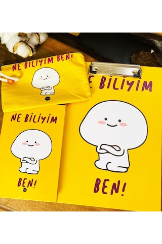 Ne Biliyim Ben Tasarımlı Sekreterlik Defter Ve Kalemlik Kırtasiye
