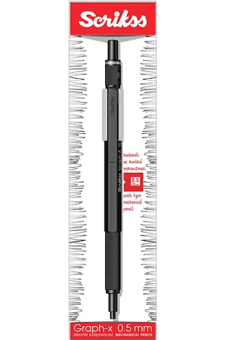 Scrikss Graph-x 2b 0.5 Mat Siyah Gizli Uç Mekanik Kurşun Kalem