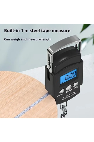 Xuweiwei Siyah Taşınabilir Palmiye Hazinesi Elektronik Asma Tartısı 50kg Kapasite Abs Malzeme Arka Aydınlatmalı Lcd Ekran Balıkçılık İçin İdeal Siyah