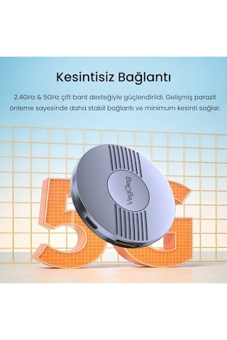 Veggieg 1080p 60hz Kablosuz Hdmı Görüntü Ve Ses Aktarıcı Telefon Tv Yansıtma Cihazı 2.4ghz & 5ghz Wireless Display Adaptör