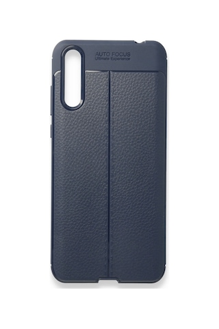 Newface - 637 - Huawei P Smart S Kılıf Focus Derili Silikon - Csmo-tex - - Lacivert
