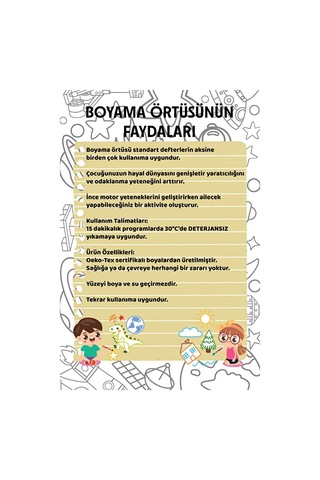 Uzay Yıkanabilir Boyama Örtüsü 50 80