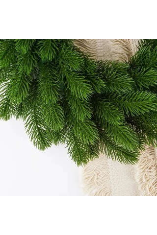 Kangvka Yeşil Plastik Noel Çemberi - 38cm Ev Dekorasyonu, Simülasyon Bitki, Mağaza Ve Ev Sahnesi Süsleme