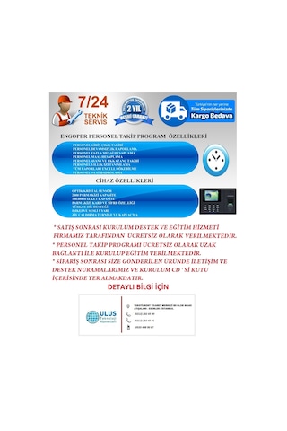 Bataryalı Parmak İzi Kartlı Ve Şifreli Personel Takip Sistemi Set