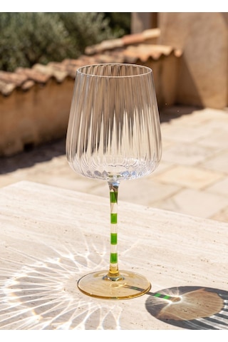 The Mia Şarap Kadehi Yeşil Sarı 500 Ml Çok Renkli