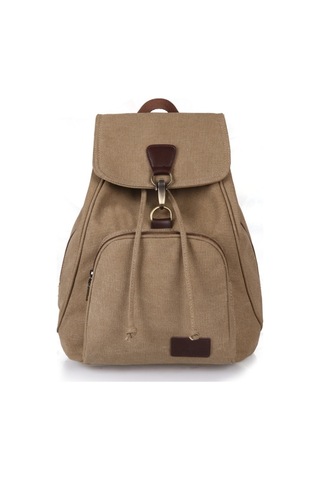 Kadın Tuval Öğrenci Laptop Çantası Sırt Çantası Kahve