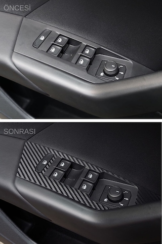Volkswagen Taigo Uyumlu İç Trim Folyo Set / Mat Karbon Siyah