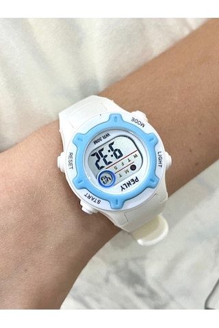 Penly Su Geçirmez Dijital Çocuk Kol Saati 8203 Model Beyaz +4 Renk Kronometre-alarmlı 5atm