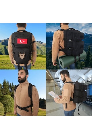 Baggor Kampçı-Seyahat-Dağcı-Outdoor-Askeri Taktik Sırt Çantası Siyah Çok Renkli