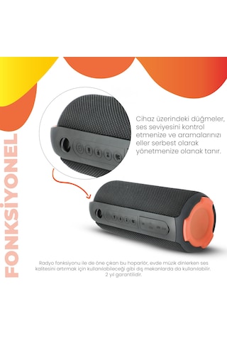 Moodix Kı23ks162 Bluetooth Hoparlör Siyah 10w 2 Ipx6 Suya Dayanıklı