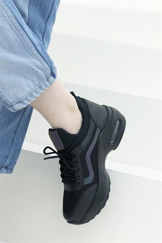 Konfores 1657 Anatomik Air Tabanlı Bayan Sneakers Ayakkabı Siyah