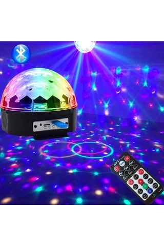 Küre Disko Topu Müzik Çalar Renkli Lazer Işıklı Bluetooth 5047