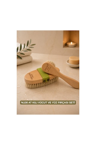 Doğal At Kılı Selülit Fırçası Ve Yüz Fırçası - 60084290