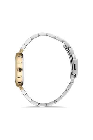 Freelook Fl.1.10315.5 Taşlı Tasarım 5 Atm Suya Dayanıklı Çelik Kordon Gümüş-altın Kadın Kol Saati Çok Renkli