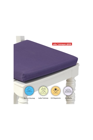 Xpermate 2'li Sandalye Minderi Su İtici Kumaş 4 0x 40 CM Mor