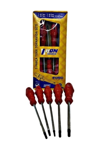 Tornavida Profesyonel T15 T20 T25 T30 T40 Manyetik Uç Endüstriyel Çelik 5 Parça Torx Tornavida Seti