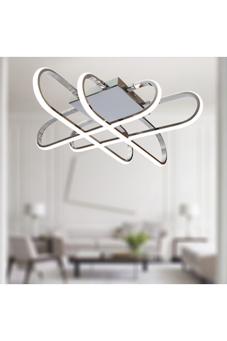 Tt338-kr Tt Ayd. Kasef Model Krom Kaplama 3 Renk Işık Led Avize Krom