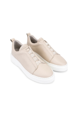 Tamer Tanca Erkek Hakiki Deri Bej Floter Sneakers & Spor Ayakkabı 1163 2526 Erk Ayk Y26 Bej Fltr