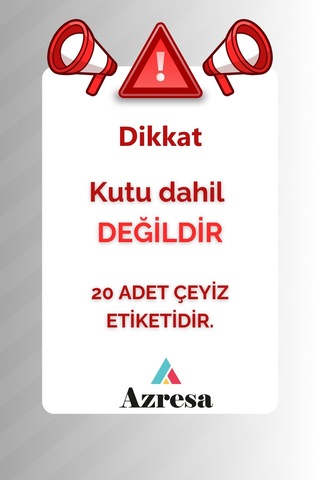 Çeyiz Koli Etiketi - Çeyiz Kutusu İçin Şık Çiçekli Etiket Seti - 20'li Diğer