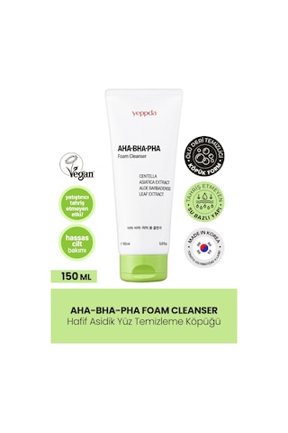 Yeppda Hafif Asidik Akneli Ciltler İçin Yüz Temizleme Köpüğü Yeppda AHA BHA PHA Foam Cleanser 150 ML