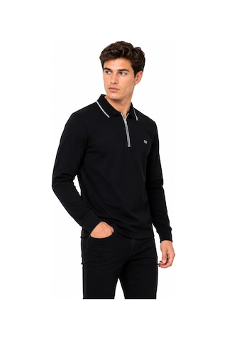 Advante Erkek Mevsimlik Spor Polo Yaka Fermuarlı Sweatshırt Bgl-st05468 Siyah