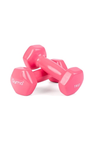 Gymo Hex Shape Vinil Dambıl 2x1kg Pembe