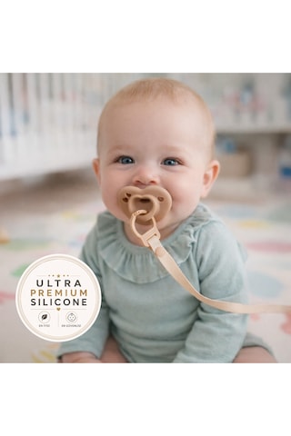 Tgm Baby Ultra Premium Silikon Kalpli Emzik Plus Açık Kahverengi