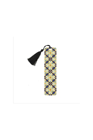 Italyan Desen Baskılı, Püsküllü Kitap Ayracı Hediyelik Bookmark,ayraç-135