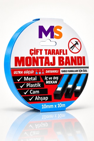 Ultra Güçlü 10 Mm X 10 Mt Çift Taraflı Köpük Montaj Bandı Metal Plastik Cam Ahşap Bantı Bantları