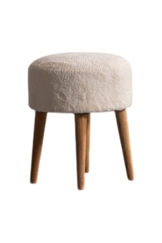 Panda Yuvarlak 4 Ayaklı Çok Amaçlı Puf Krem Krem