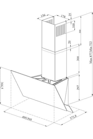 GL General GLD-055PR Opal 60 CM Davlumbaz