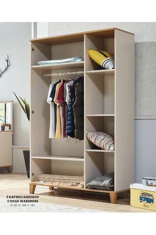 Dolap Urlu EGE 3kapı Model Krem Renk şık ürün Kalite malzeme İ