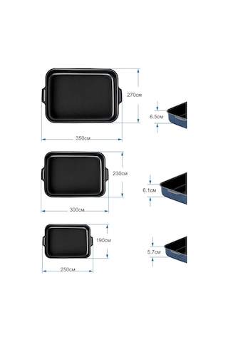 Kalitva Fırın Kalıbı Seti 342101774 Mavi