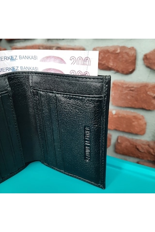 Gvnbag Hakiki Deri Erkek Dikey Siyah Cüzdan Gvn-0123