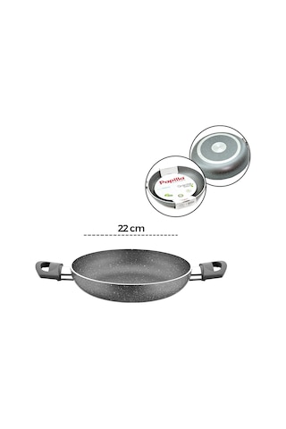 Storeşahin Granit Tava 22 Cm Çift Saplı Gri Kırçıllı Shn0720
