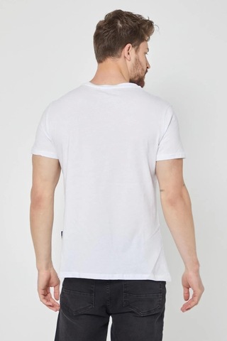 MMetalic Erkek Çok Renkli T- Shirt Regular Fit Rahat Kesim Bisikle (549330284) Beyaz