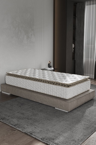 Aksviva Cortado Tek Kişilik Pedli Paket Yaylı Yatak 30 Cm BEYAZ