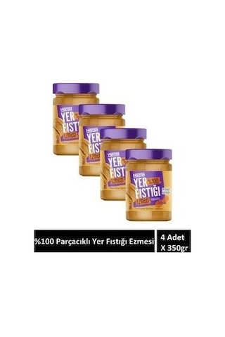 Katkısız Yer Fıstığı Ezmesi Fıstık Ilave Şeker Içermeyen 4 Adet X 350 Gr