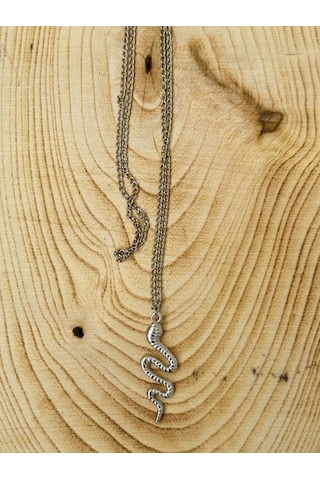 Paytak Moda Yılan Snake Hayvan Zincir Kolye Pytkznkly225 Gümüş